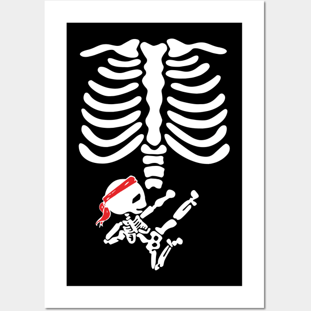 Skeleton Chest Karate Baby Halloween Pregnancy Wall Art by PugSwagClothing